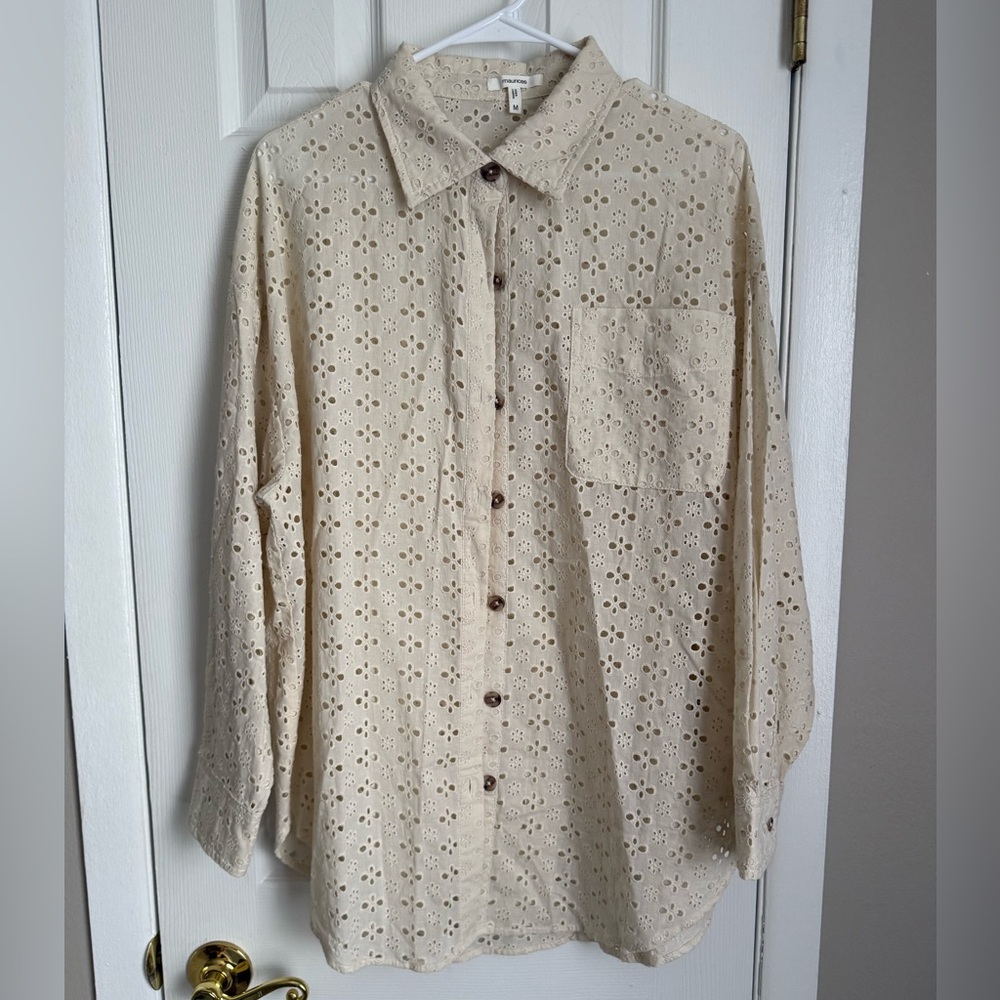 Maurices Women’s Cream Button-Up Shirt